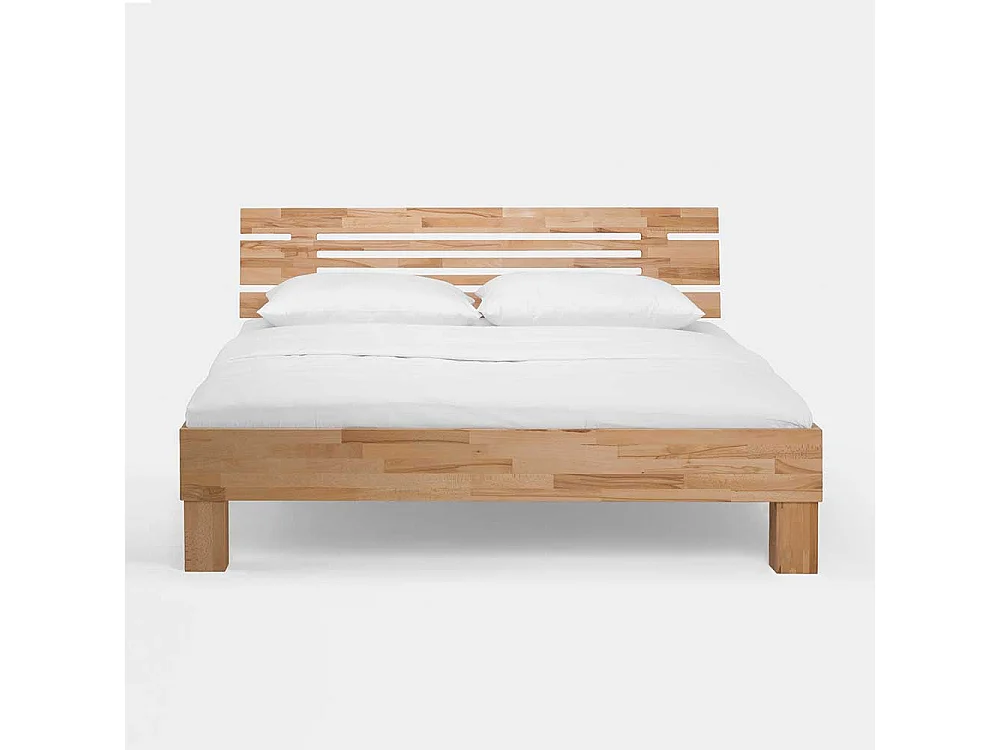 Einzelbett aus Kernbuche Massivholz modern (zweiteilig)