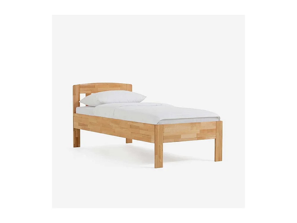Einzelbett aus Buche massiv lackiert mit Überlänge