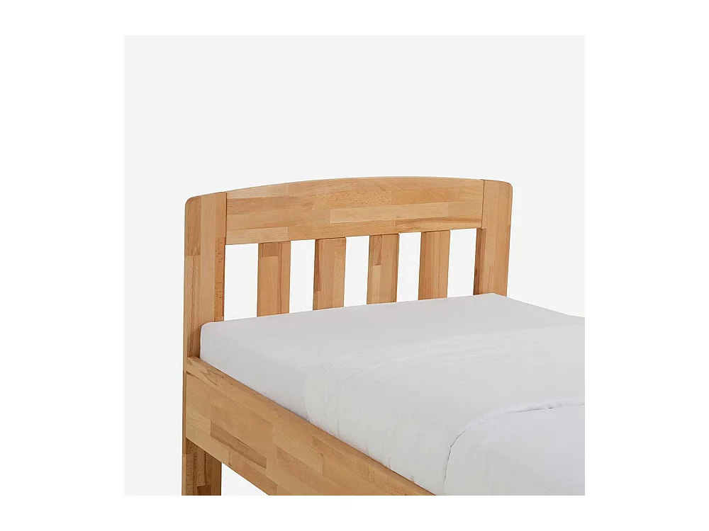 Einzelbett aus Buche massiv lackiert mit Überlänge