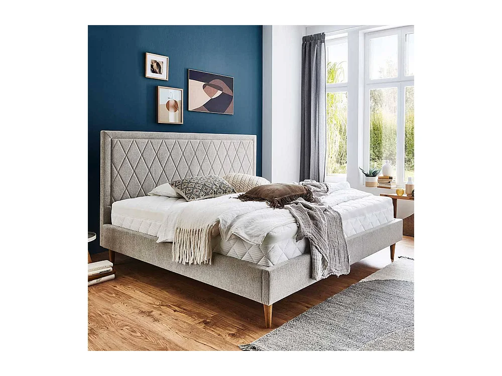 Polsterbett Cremefarben in modernem Design 38 cm Einstiegshöhe