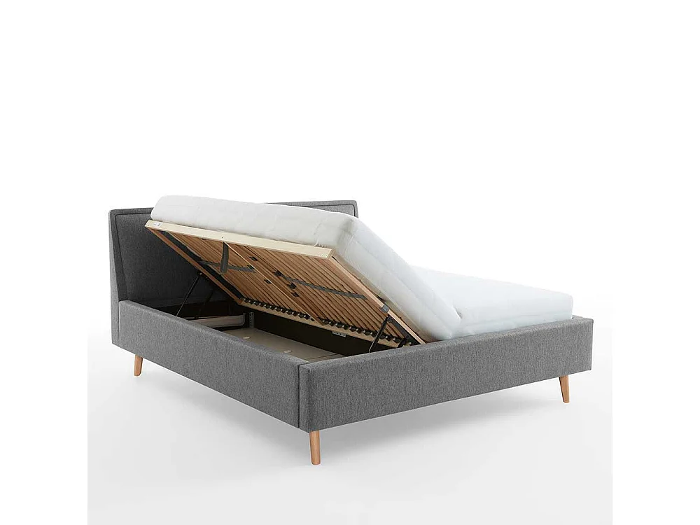 Gepolstertes Bett im Skandi Design 50 cm Einstiegshöhe