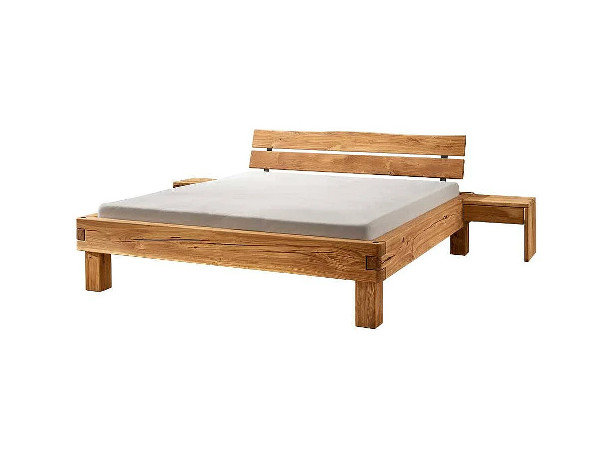 Naturholzbetten Betten aus Wildeiche Massivholz 45 cm Fußteil