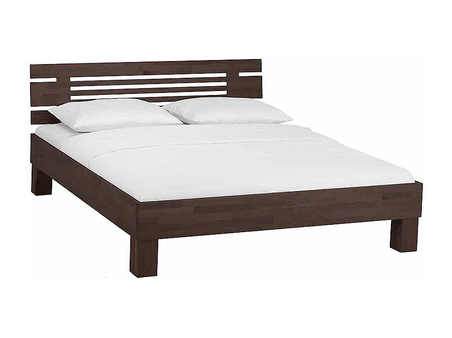 Holzbett in Wenge lackiert Buche Massivholz