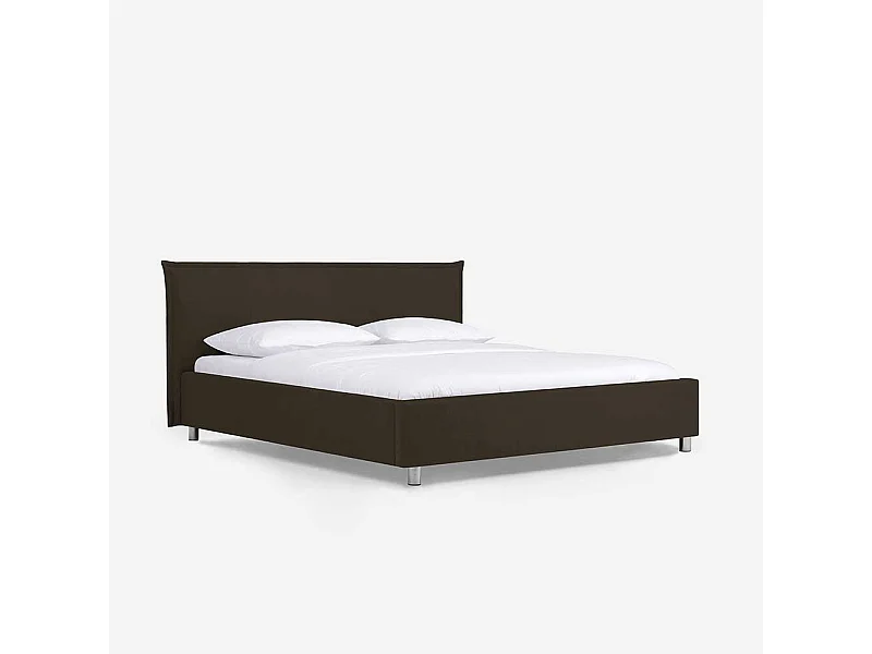 Polsterbett in Braun Kunstleder Überlänge