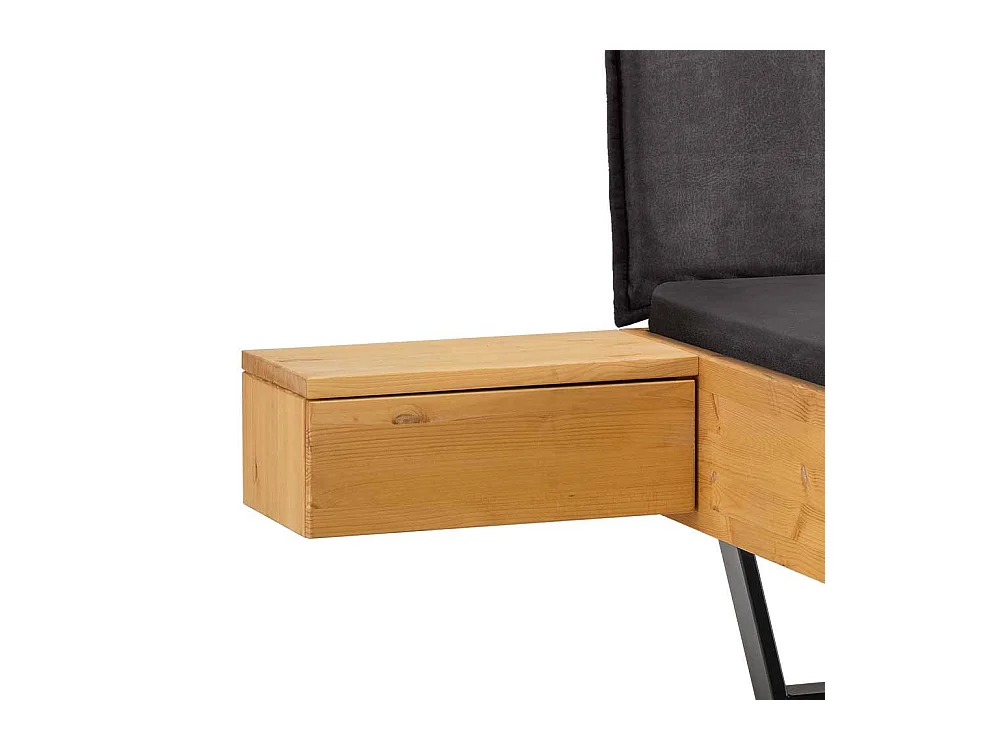 Doppel Bett Bett mit Kufen Kiefer Laugenfarben und Anthrazit