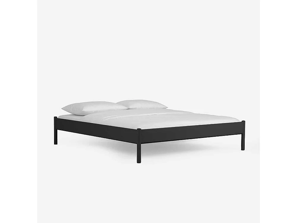 Jugendbett in Schwarz Eisen ohne Kopfteil