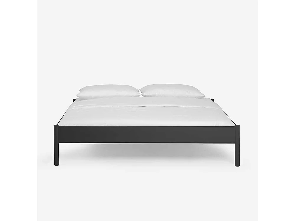 Jugendbett in Schwarz Eisen ohne Kopfteil