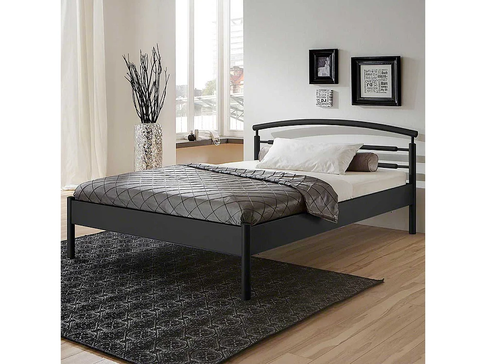 Bettgestell in Schwarz Eisen