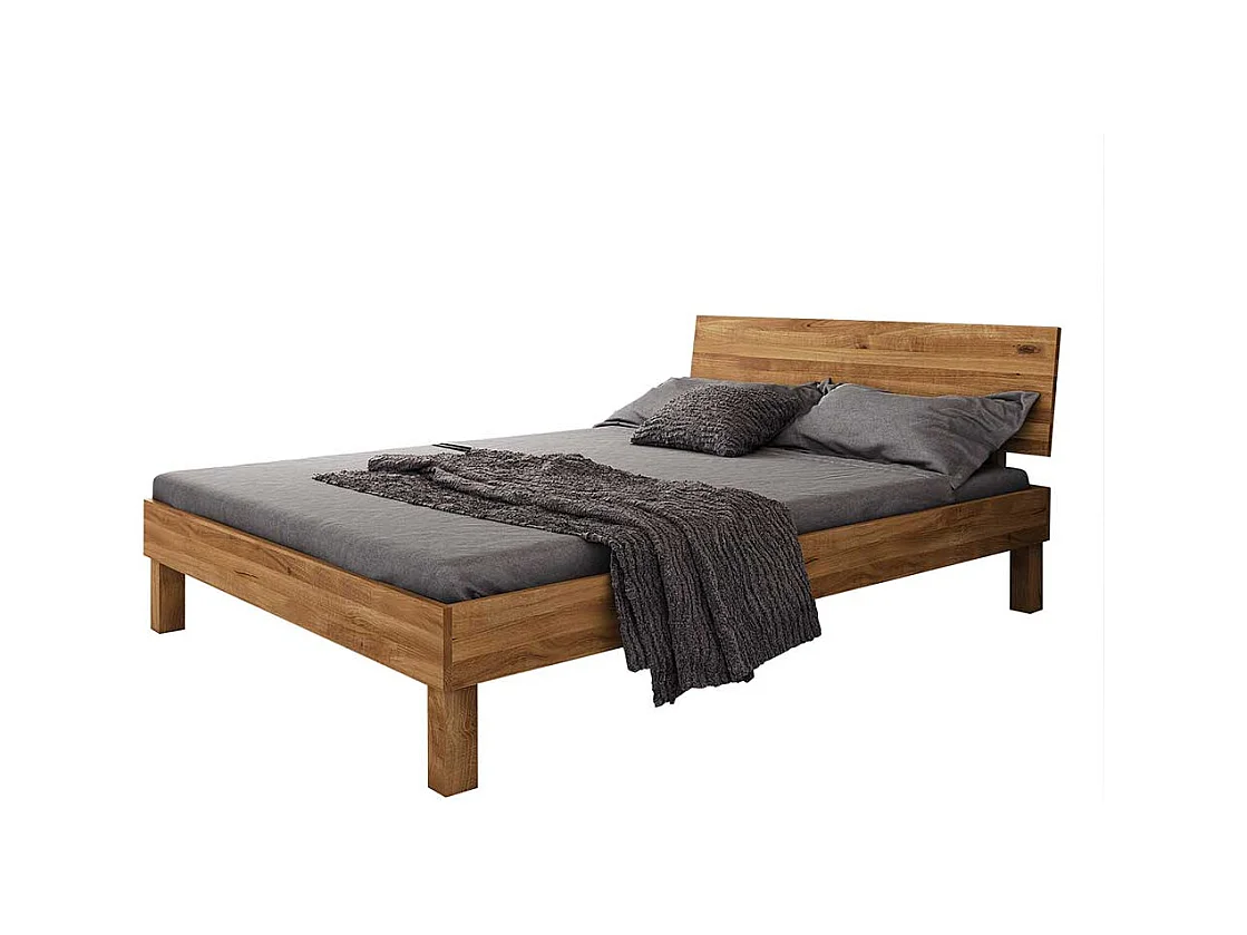 Holzbett aus Wildeiche Massivholz modern