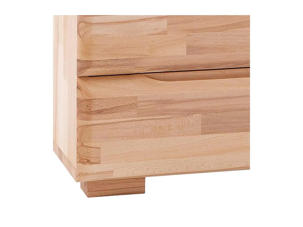 Ehebett mit Nachtkommoden Kernbuche Massivholz (dreiteilig)