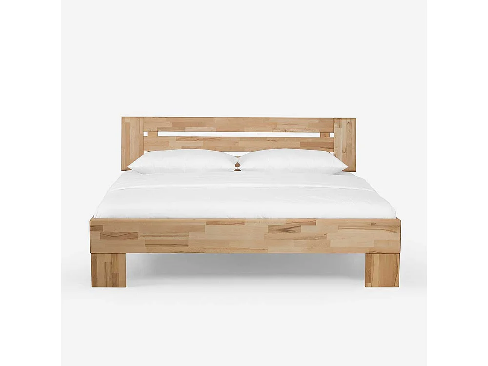 Ehebett mit Nachtkommoden Kernbuche Massivholz (dreiteilig)