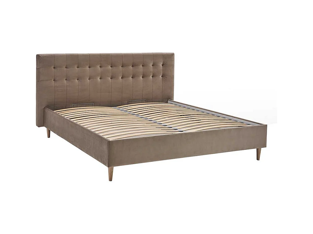 Bett Taupe 160x200 cm & 180x200 cm in modernem Design mit Bettkasten