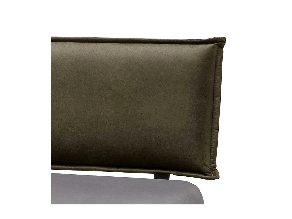 Holzbettgestell Doppelbett in Wildeichefarben und Oliv Grün