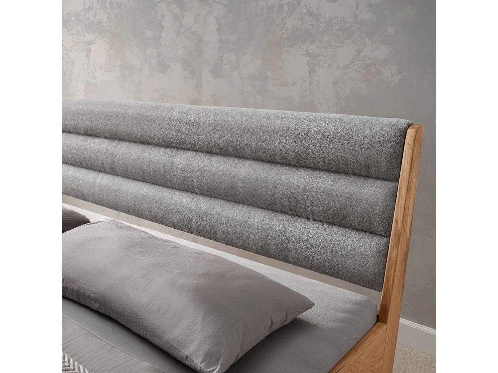 Doppel Bett Echtholzbett 90 cm Kopfteil mit Fußgestell aus Metall