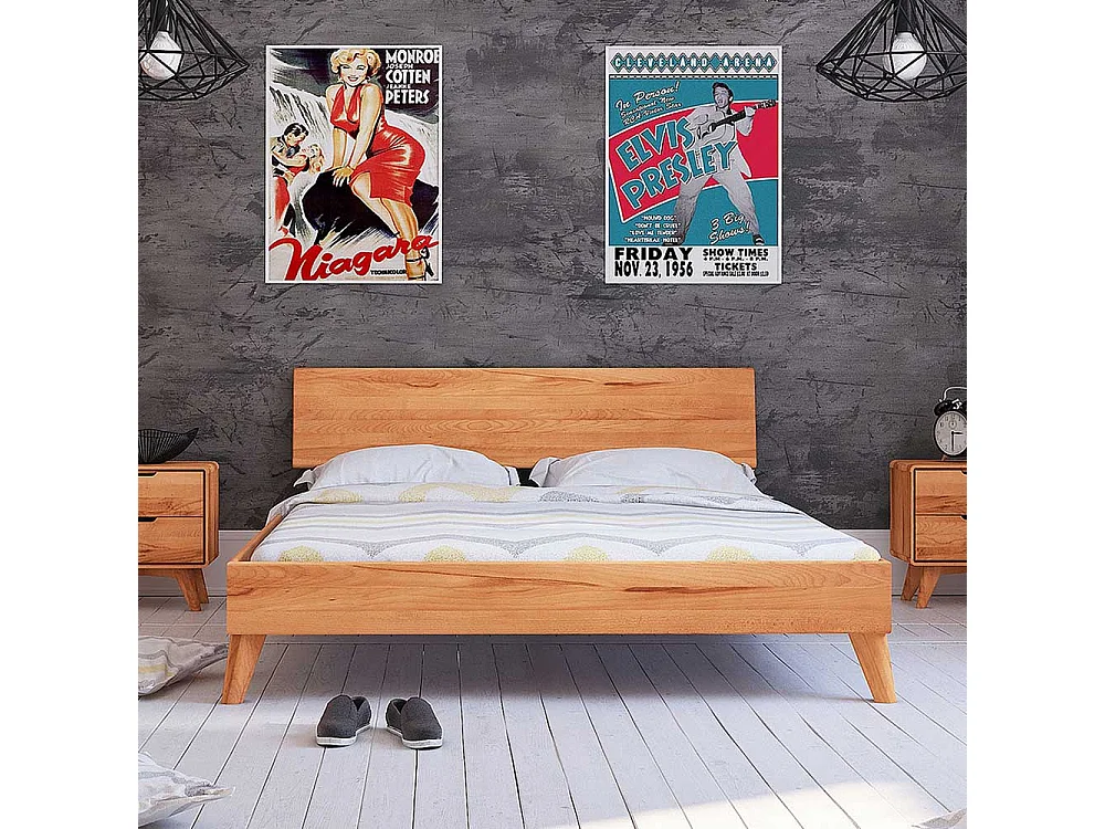 Futonbett aus Kernbuche Massivholz modern