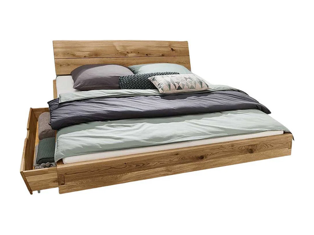 Massivholz Bett Doppelbett in Wildeichefarben geölt