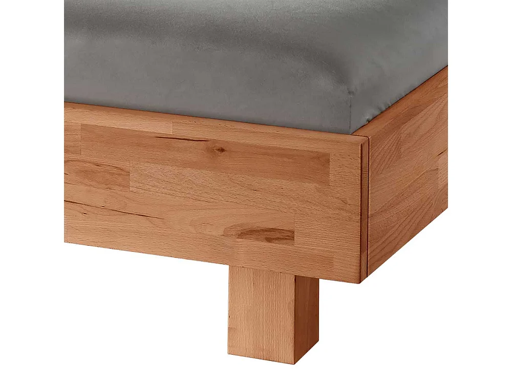Kernbuche Bett massiv geölt in modernem Design 37 cm Einstiegshöhe