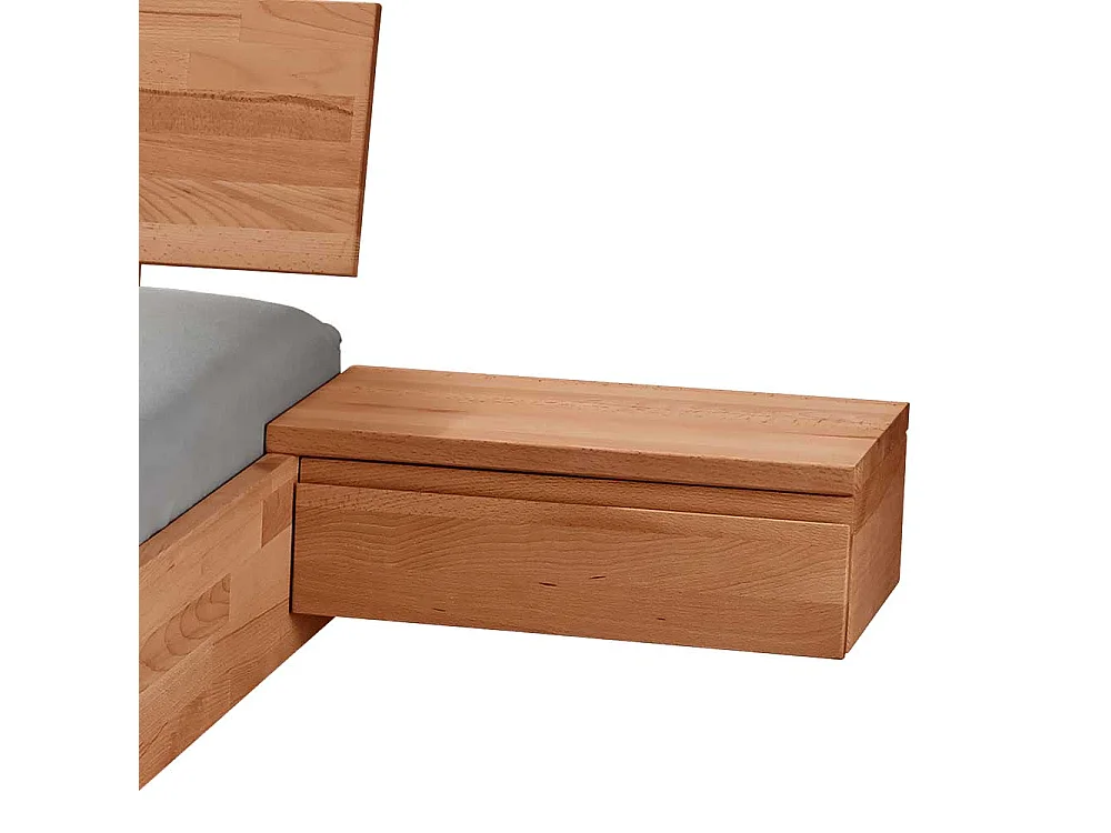 Kernbuche Bett massiv geölt in modernem Design 37 cm Einstiegshöhe
