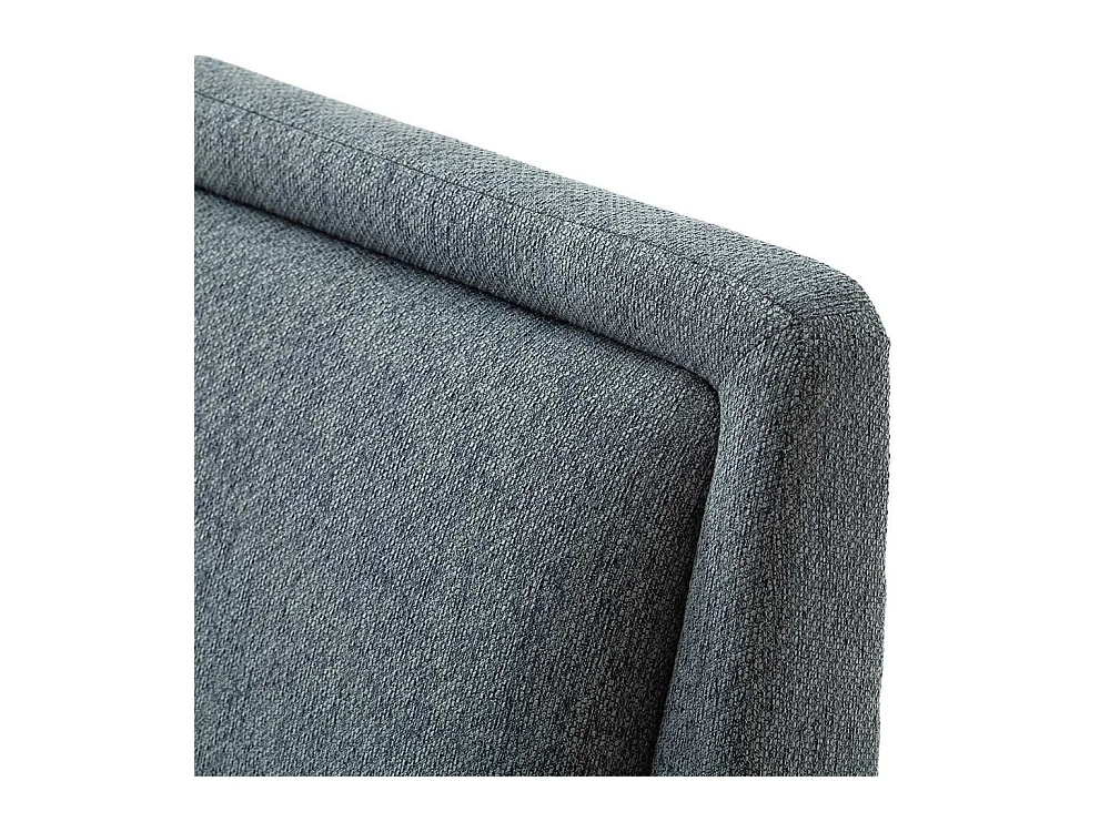 Skandi Polster Bett in Blaugrau Eichefarben