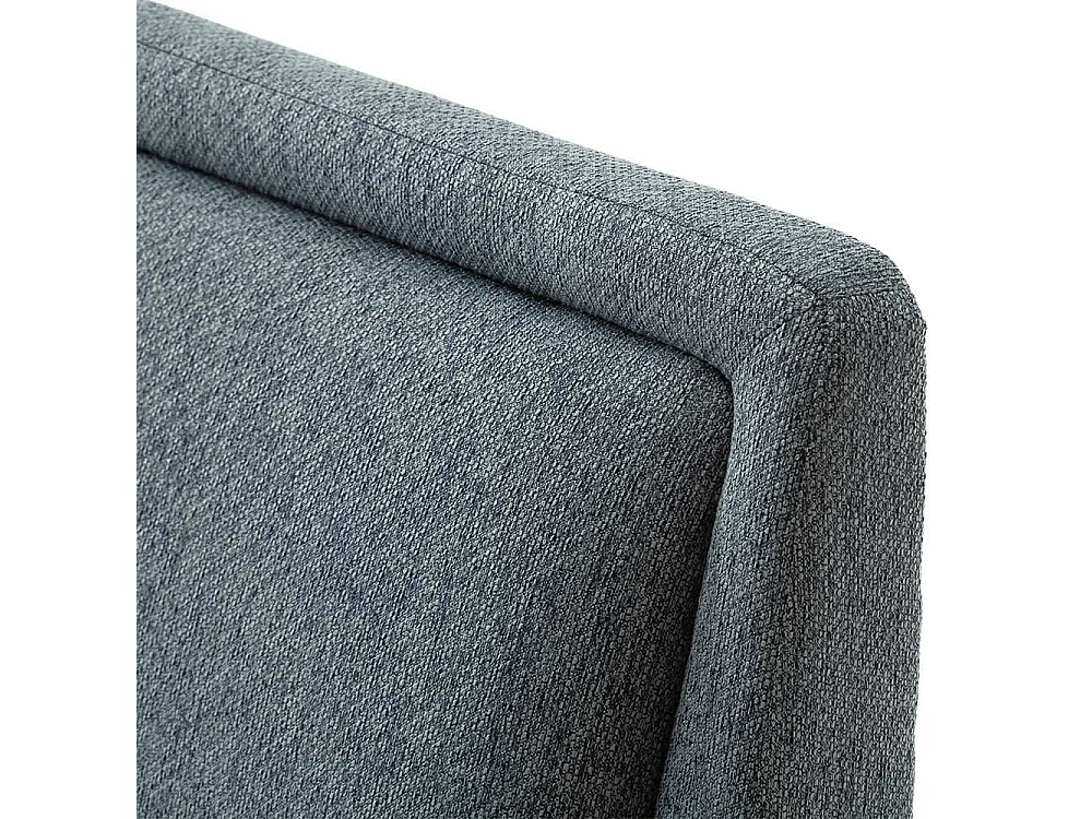 Skandi Polster Bett in Blaugrau Eichefarben