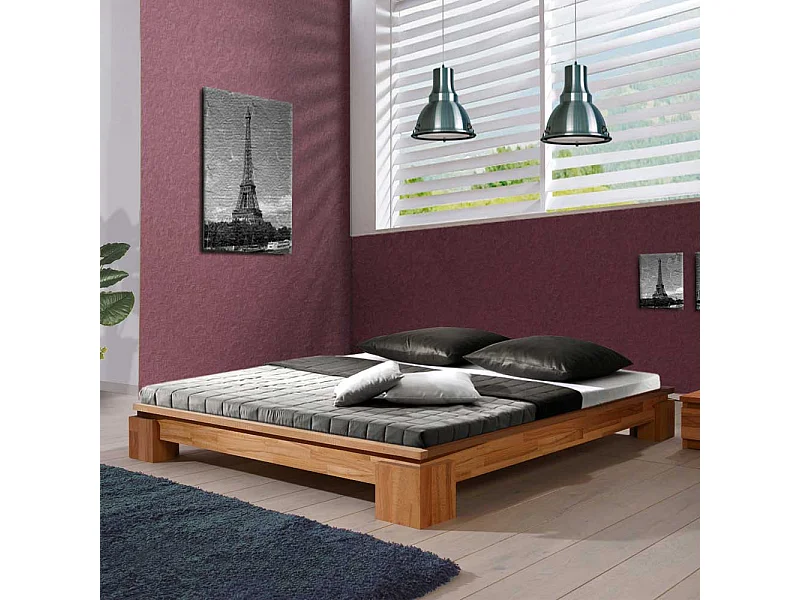 Massivholzbett aus Kernbuche ohne Kopfteil