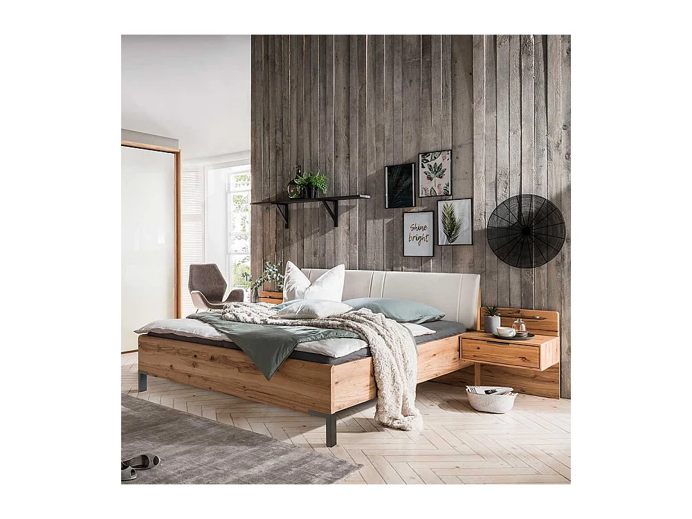 Doppelbett in Kernbuchefarben Made in Germany (dreiteilig)