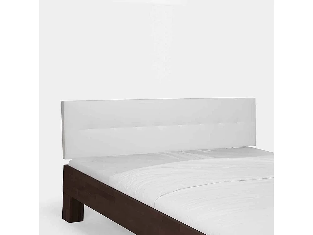 Massivholzbett aus Buche Wengefarben mit Polsterkopfteil