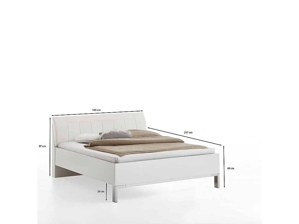 Doppelbett Bettgestell in Weiß - modernes Design