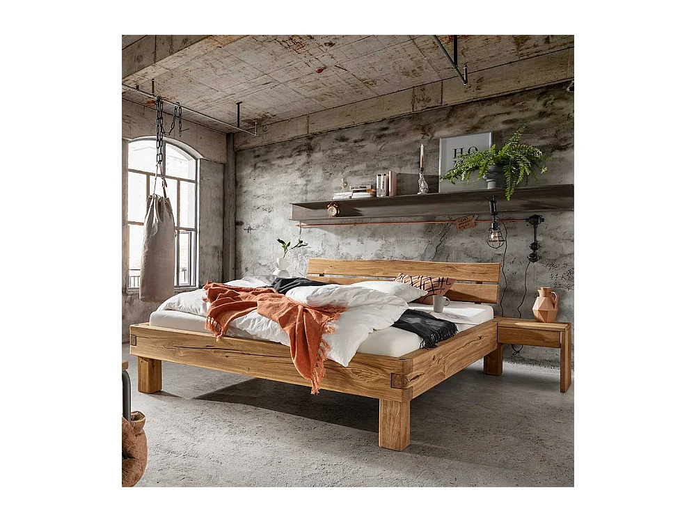 Naturholzbetten Betten aus Wildeiche Massivholz 45 cm Fußteil