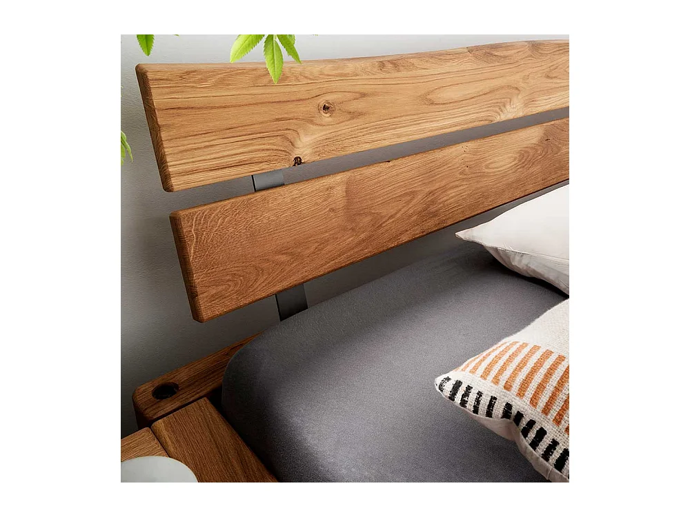 Naturholzbetten Betten aus Wildeiche Massivholz 45 cm Fußteil