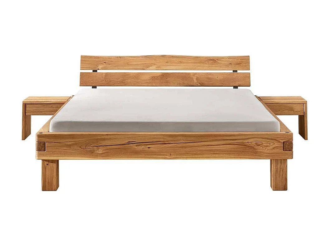 Naturholzbetten Betten aus Wildeiche Massivholz 45 cm Fußteil