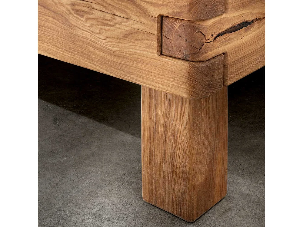 Naturholzbetten Betten aus Wildeiche Massivholz 45 cm Fußteil