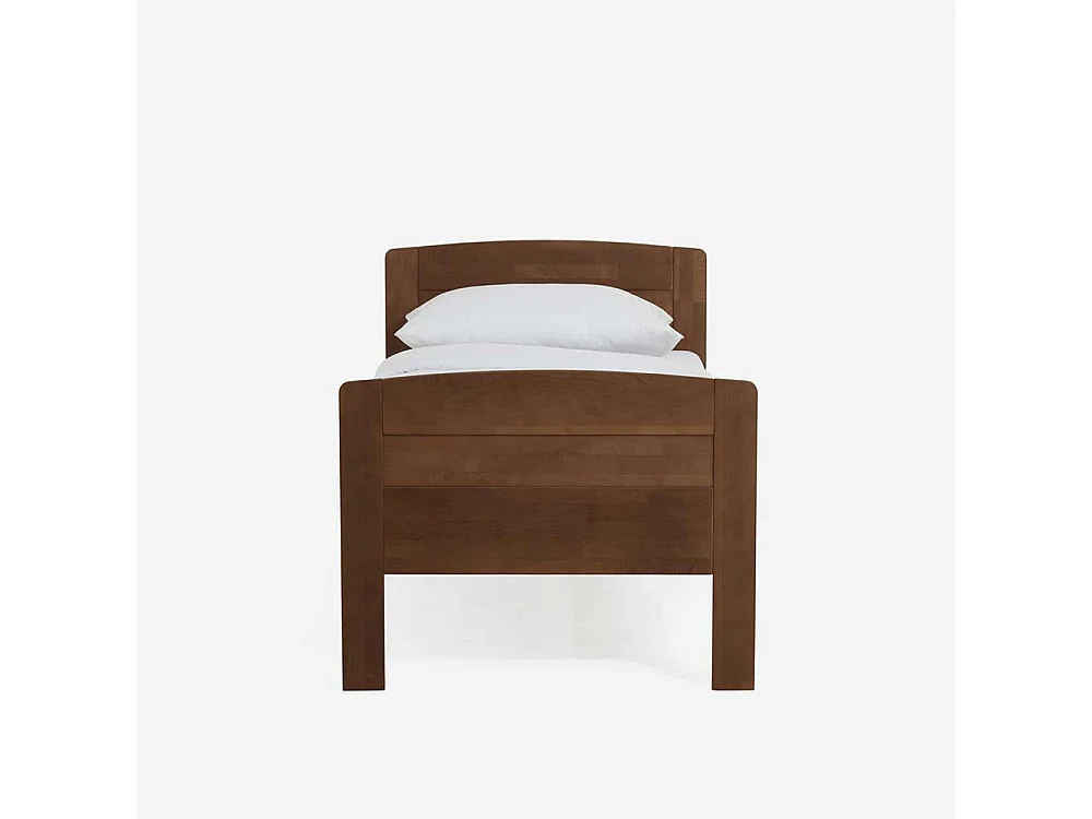 Holzbett in Walnussfarben Buche Massivholz