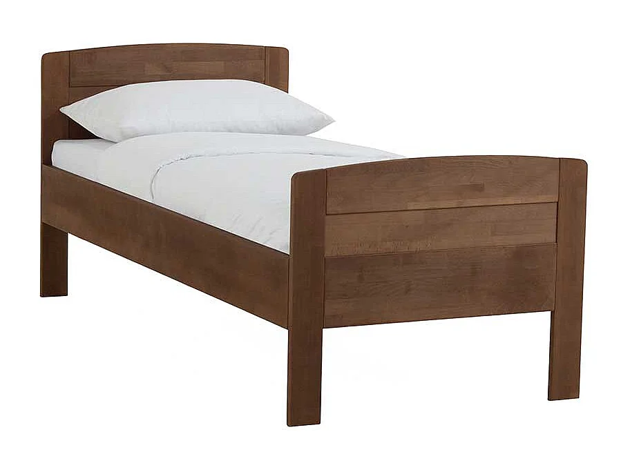 Holzbett in Walnussfarben Buche Massivholz