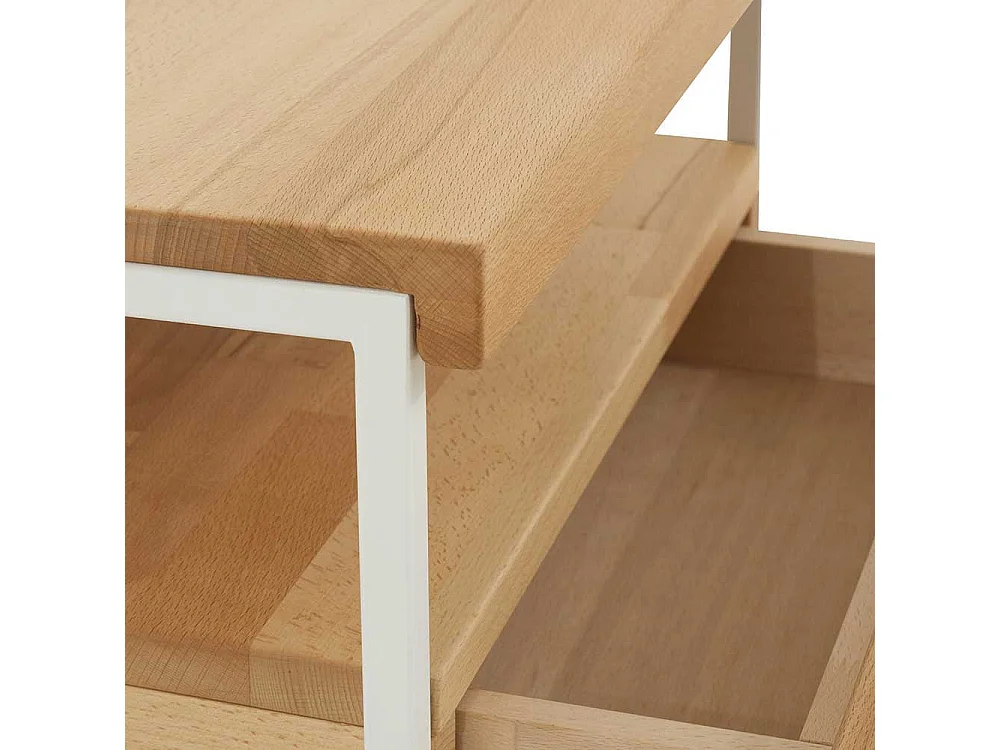 Bett aus Kernbuche massiv mit Nachttischen (dreiteilig)