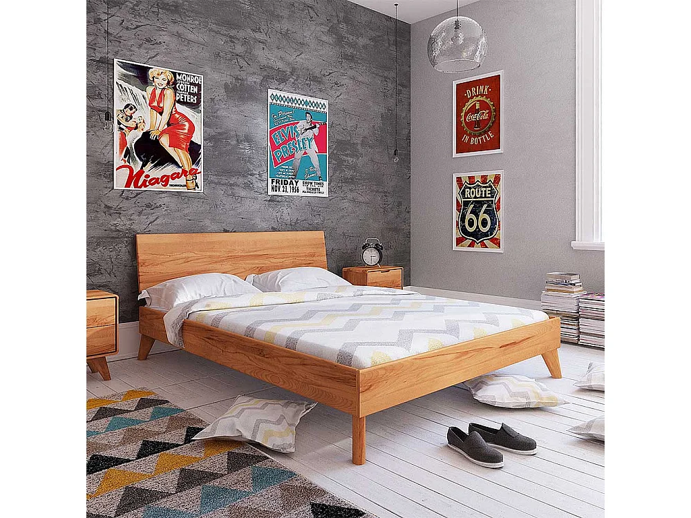 Futonbett aus Kernbuche Massivholz modern