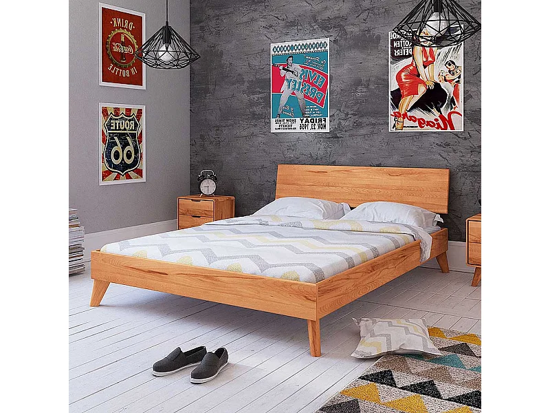 Futonbett aus Kernbuche Massivholz modern