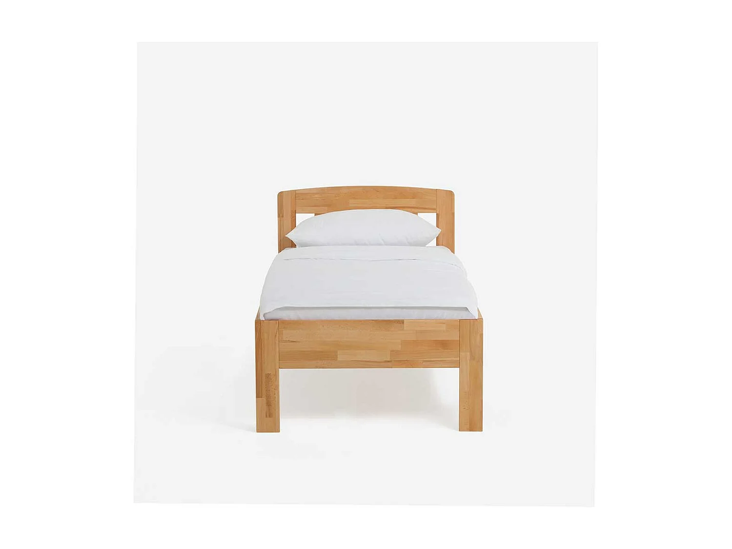 Einzelbett aus Buche massiv lackiert mit Überlänge