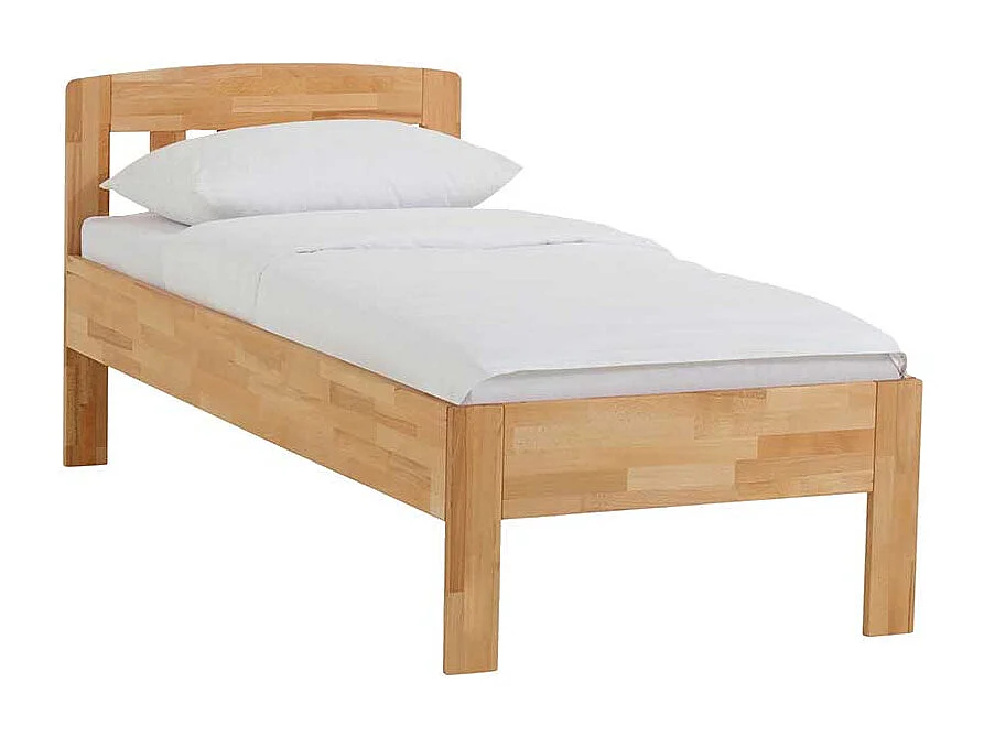 Einzelbett aus Buche massiv lackiert mit Überlänge