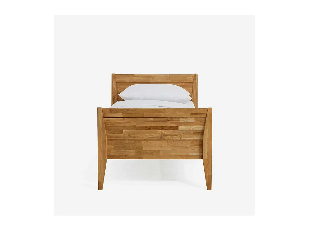 Einzelbett aus Wildeiche Massivholz Überlänge