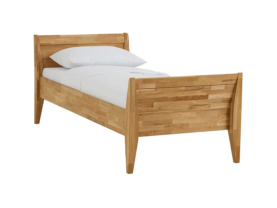 Einzelbett aus Wildeiche Massivholz Überlänge