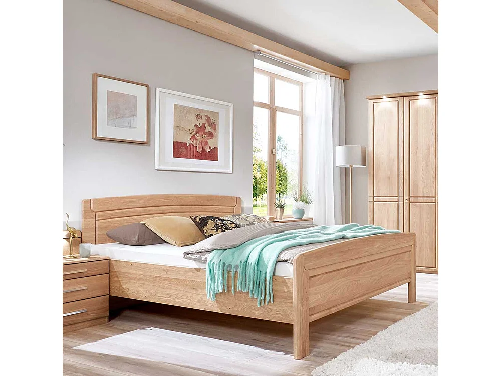 Ehebett aus Eiche teilmassiv Made in Germany