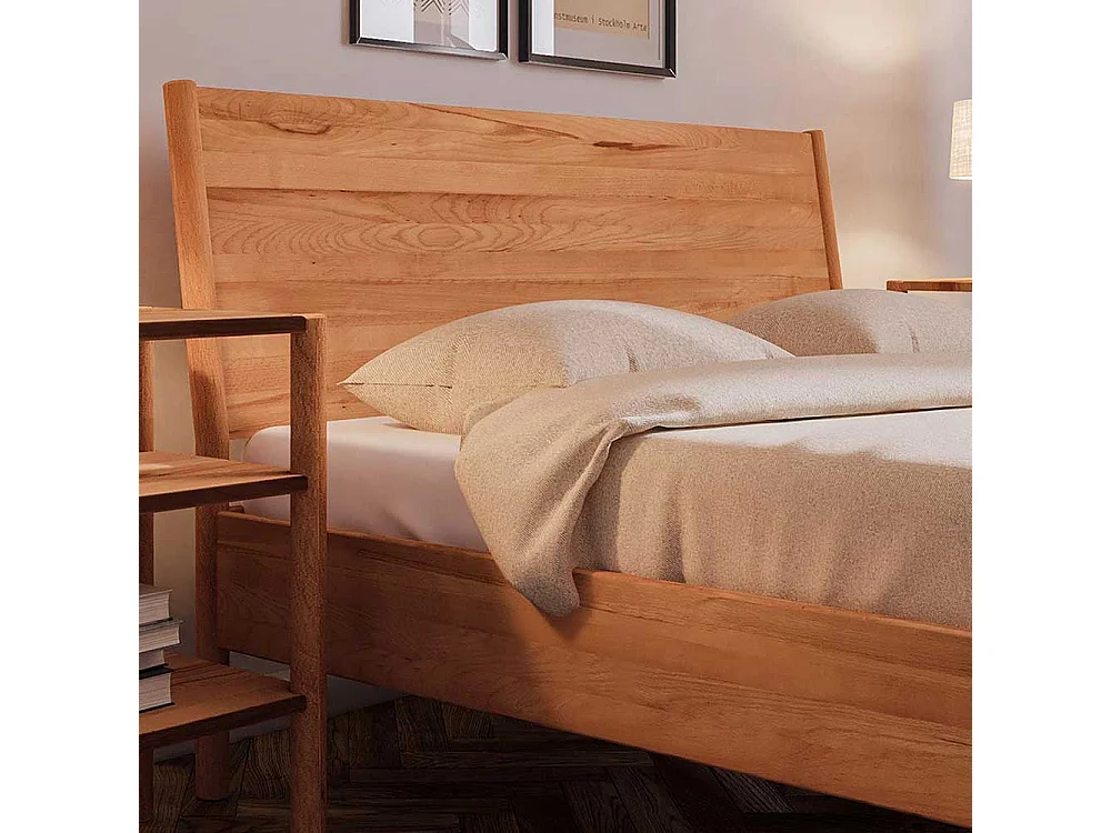 Bett Wildeiche geölt aus Massivholz wahlweise mit Nachtkonsolen