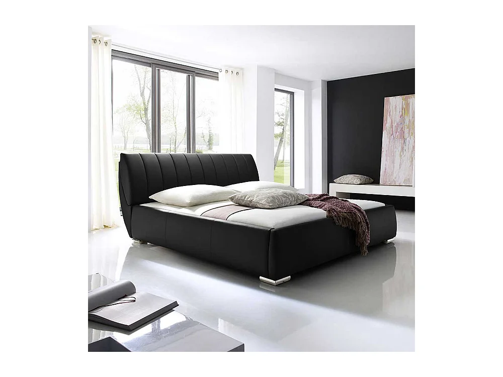 Futonbett in Schwarz mit Bettkasten