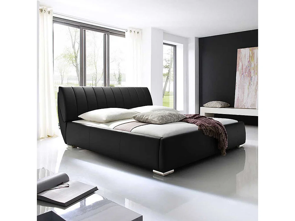 Futonbett in Schwarz mit Bettkasten