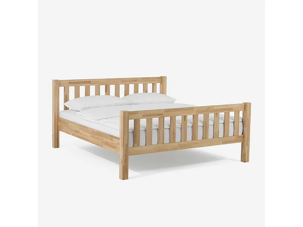 Einzelbett aus Kernbuche Massivholz mit Nachttisch (zweiteilig)