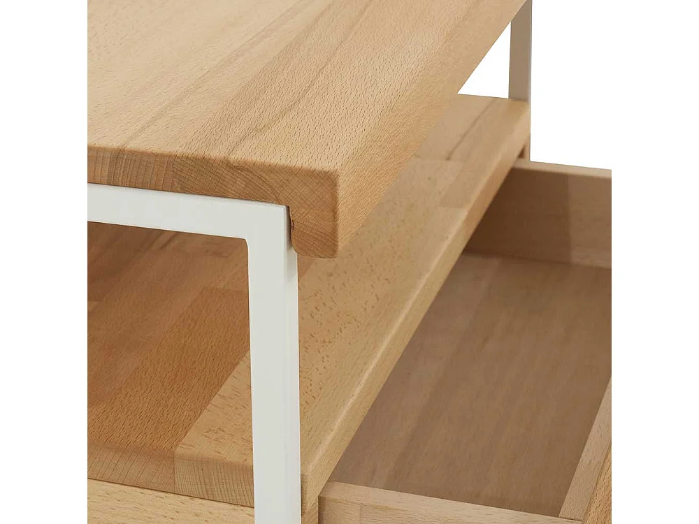 Einzelbett aus Kernbuche Massivholz mit Nachttisch (zweiteilig)