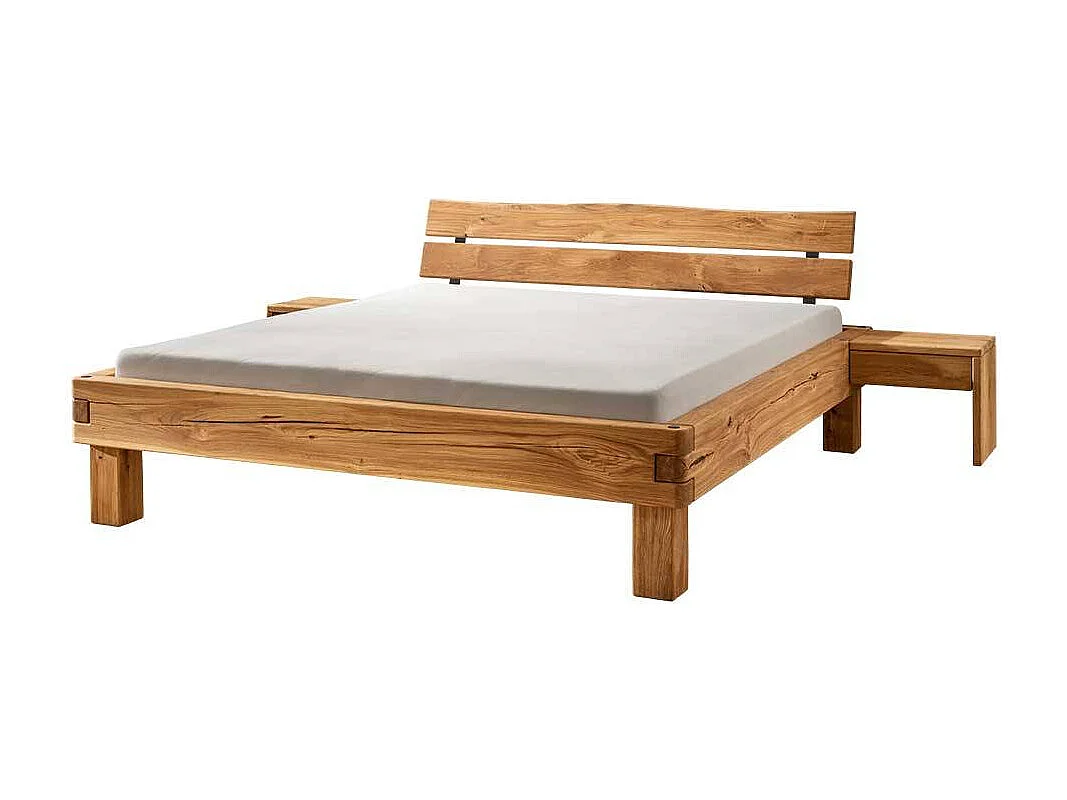 Naturholzbetten Betten aus Wildeiche Massivholz 45 cm Fußteil