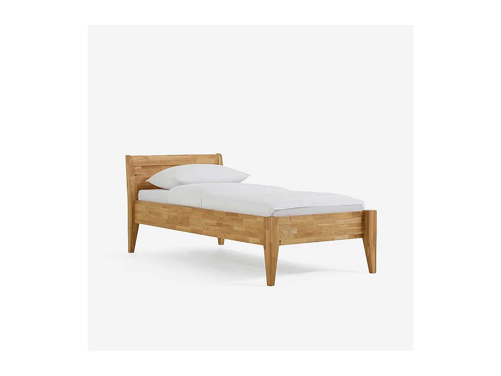 Singlebett aus Wildeiche Massivholz Komforthöhe