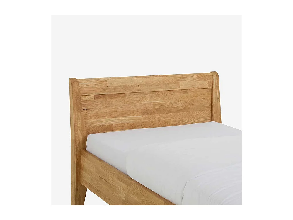 Singlebett aus Wildeiche Massivholz Komforthöhe